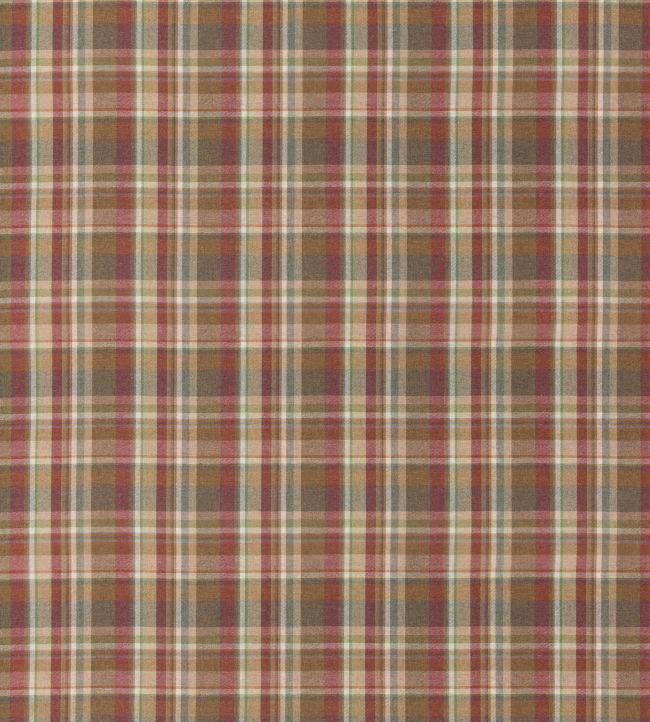 Lindisfarne Plaid Fabric by Mulberry Home Red/Gold