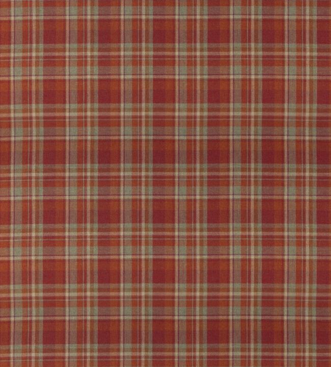 Lindisfarne Plaid Fabric by Mulberry Home Russet