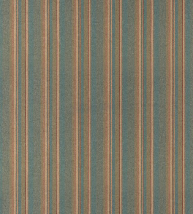 Lindisfarne Stripe Fabric by Mulberry Home Teal