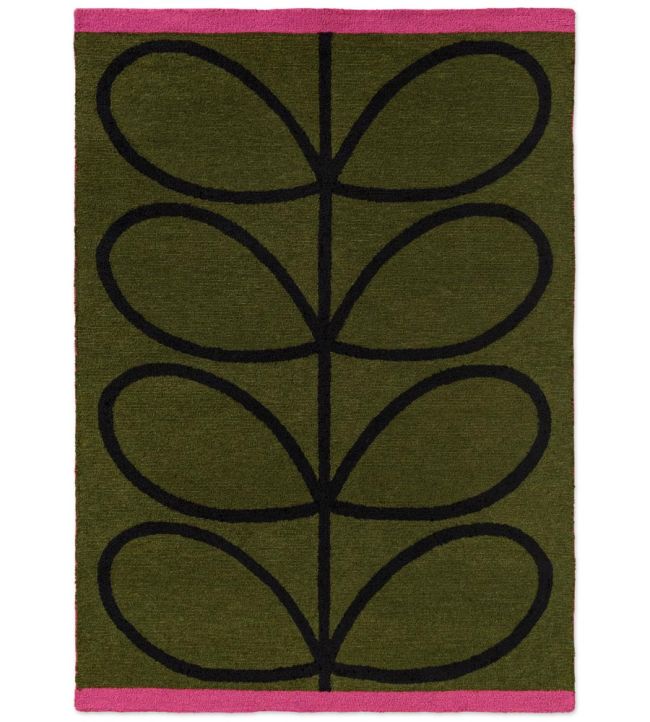 Orla Kiely Linear Stem Outdoor rug Olive 464407140200-US Olive