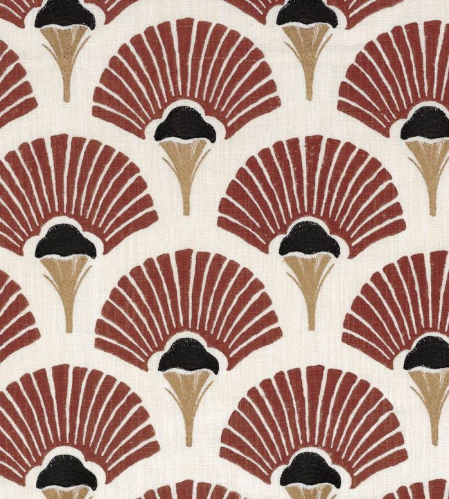 Linefolia Fabric by Casamance Acajou