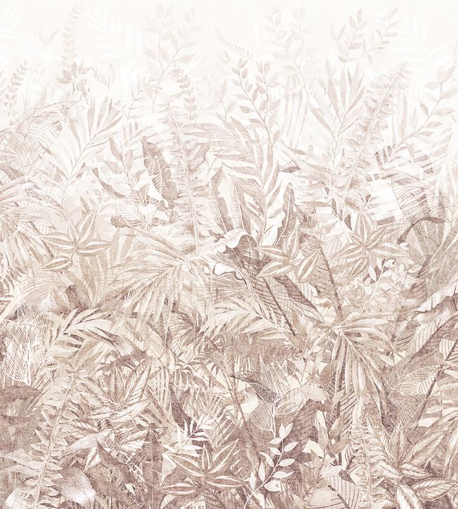 Linen Leaves Mural by Eijffinger Brown/Taupe
