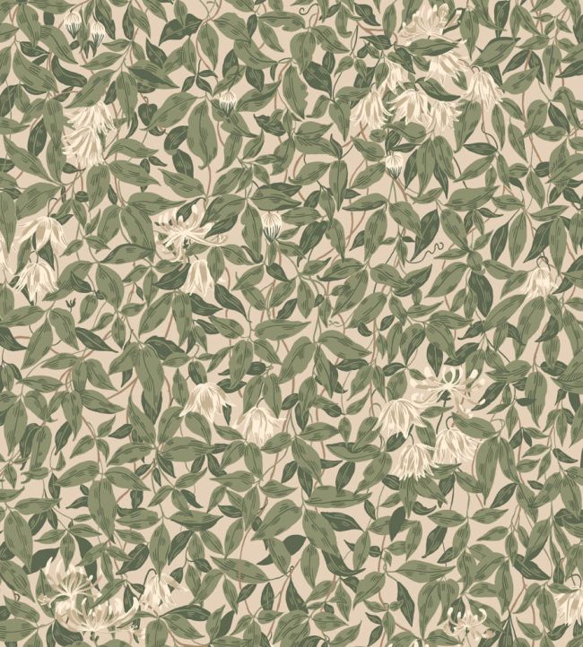 Linnea Wallpaper by Sandberg Forest Green