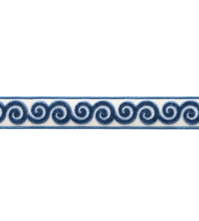 Linora Velvet Border Trimming by Samuel & Sons Sea Blue