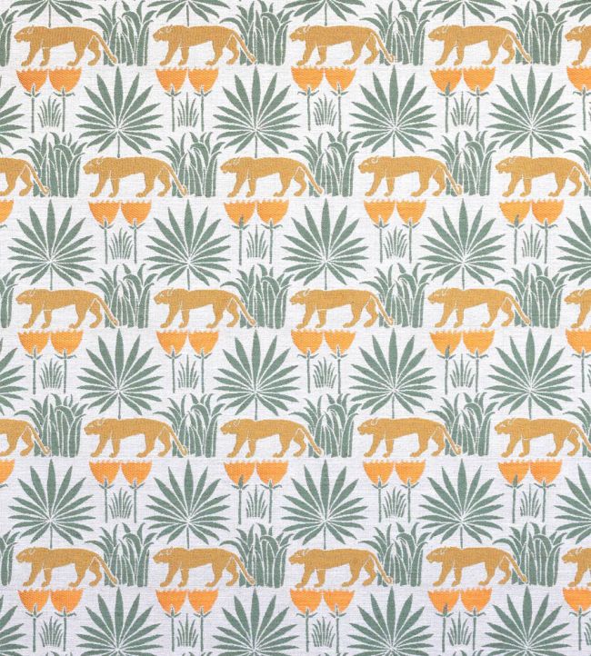 Lioness & Palms 1918 Fabric by CommonRoom Midday