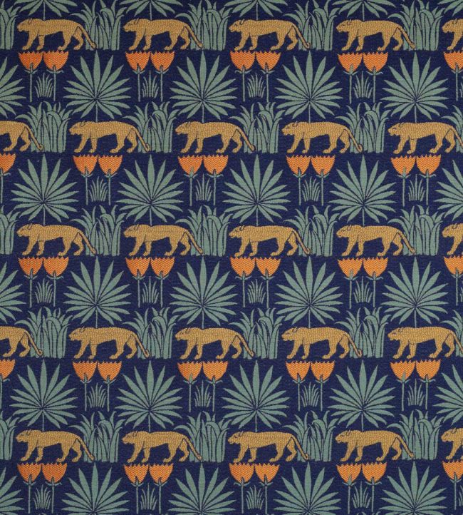 Lioness & Palms 1918 Fabric by CommonRoom Midnight