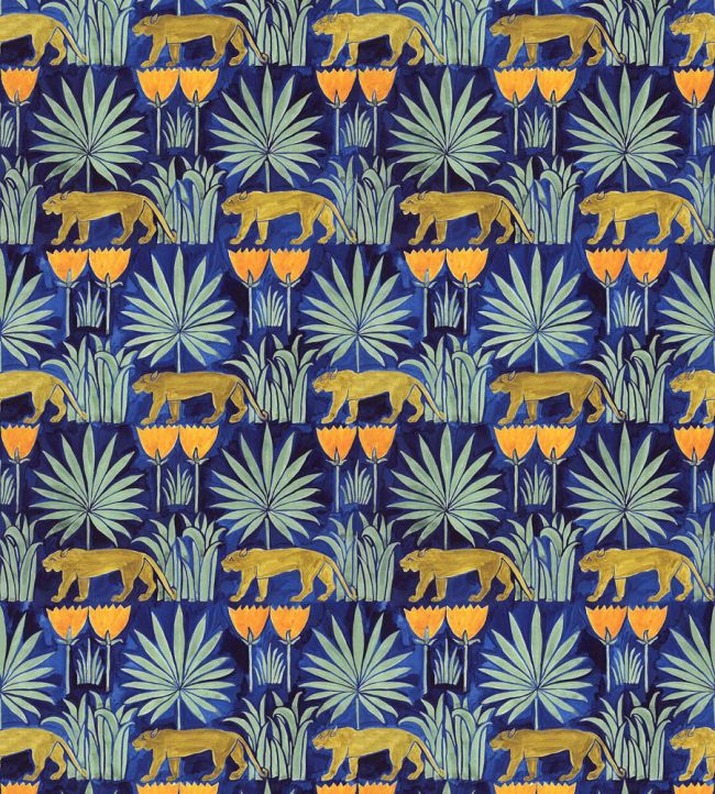 Lioness & Palms 1918 Wallpaper by CommonRoom Midnight