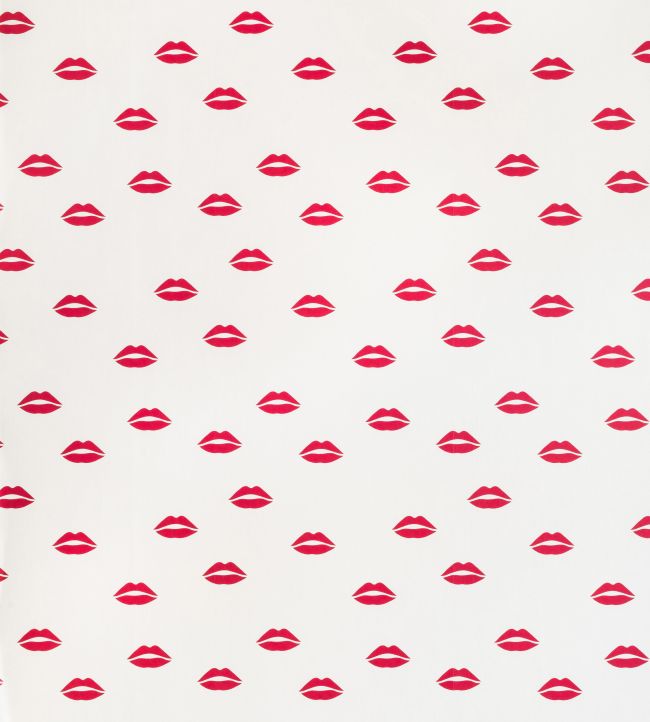 Lips Wallpaper by Barneby Gates Red on Cream