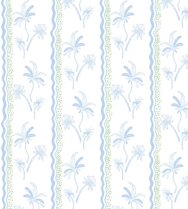 Little Palm Wallpaper by Kate Medlicott Cloudy Blue-Lawn