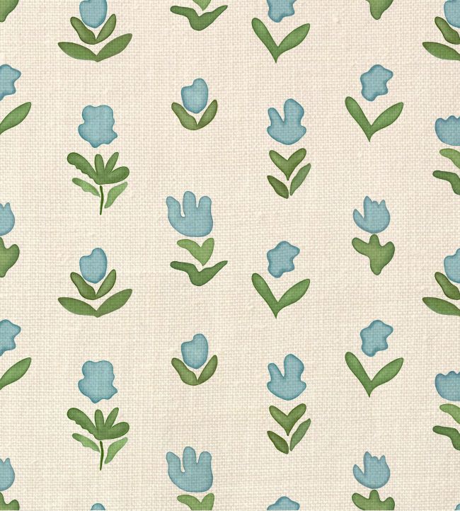 Little Wild Tulips Fabric by Ottoline Light Blue