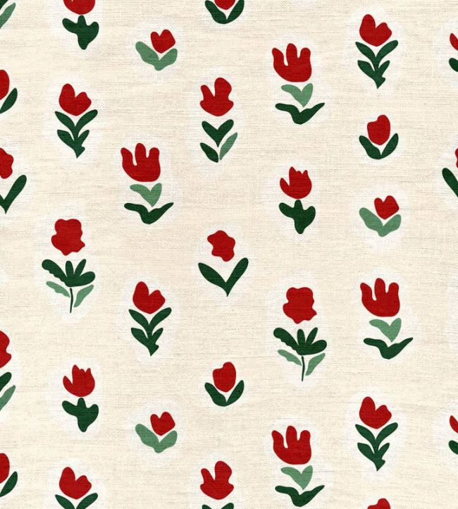 Little Wild Tulips Fabric by Ottoline Red