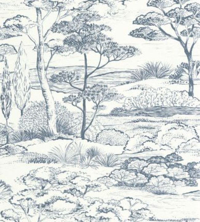 Littoral Wallpaper by Casadeco Bleu Orage