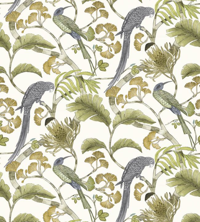 Living Branches Wallpaper by Josephine Munsey Hilles White and Greens