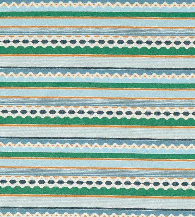 Lock Stitch Fabric by Scion Cornflower/Jade/Apricot