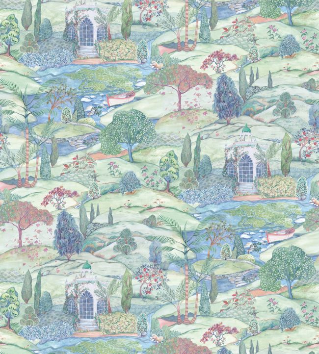 Lodhi Wallpaper by Osborne & Little Aqua