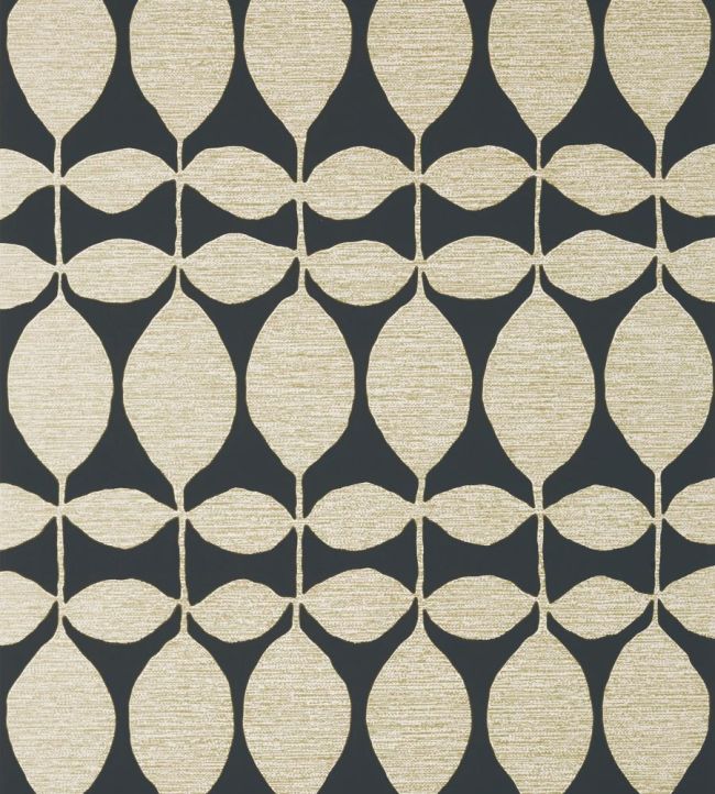 Lola Wallpaper by Thibaut Metallic Gold on Black