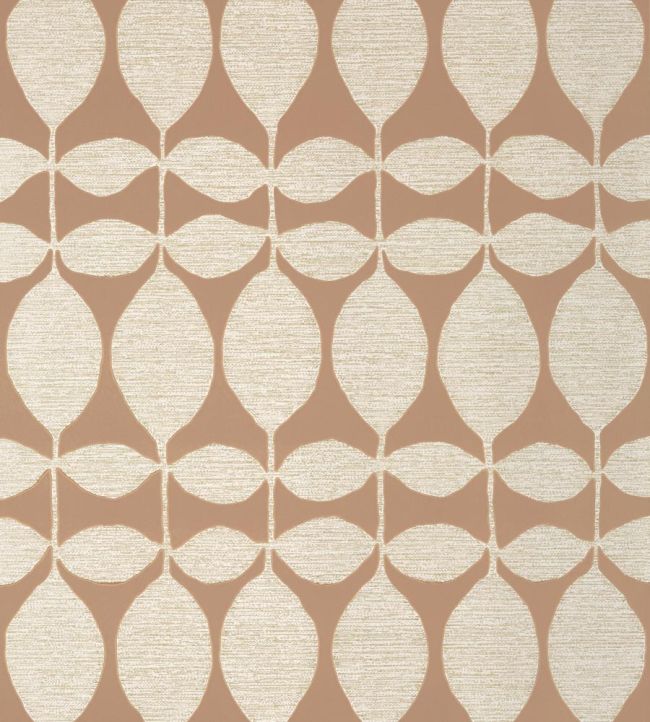 Lola Wallpaper by Thibaut Metallic Pewter on Rust