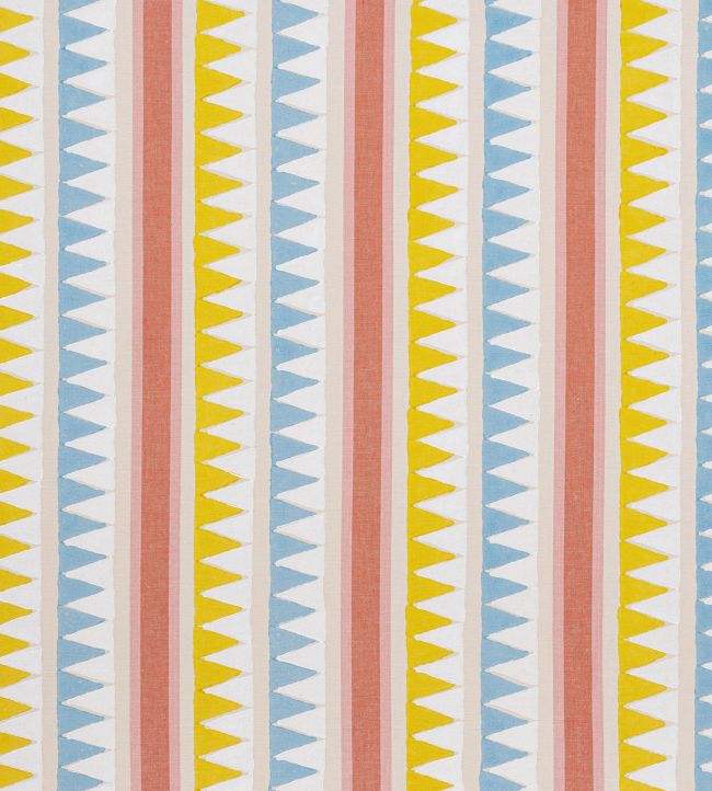 Lomita Stripe Fabric by Thibaut Coral and Yellow