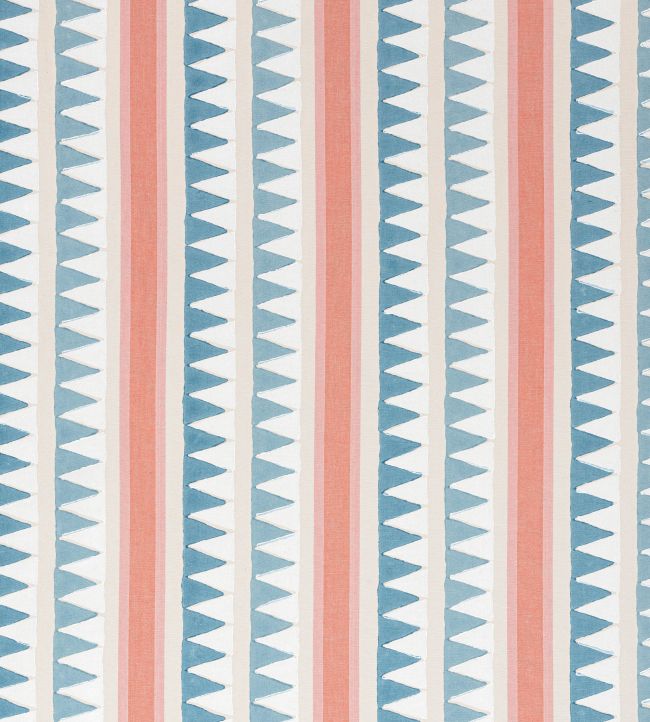 Lomita Stripe Fabric by Thibaut French Blue and Coral