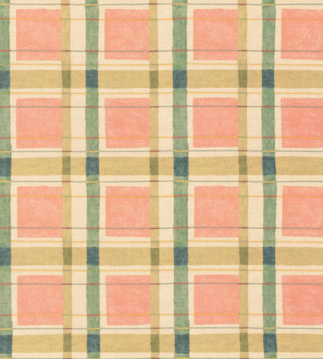 London Check Fabric by George & Minnie Blush/Sage