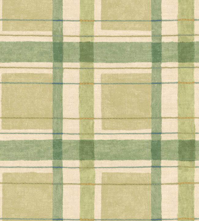 London Check Wallpaper by George & Minnie Emerald
