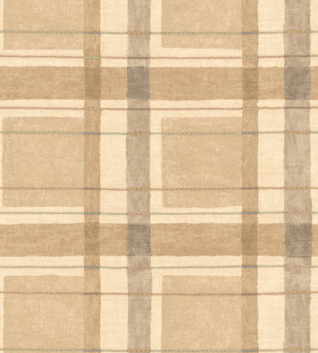 London Check Wallpaper by George & Minnie Parchment