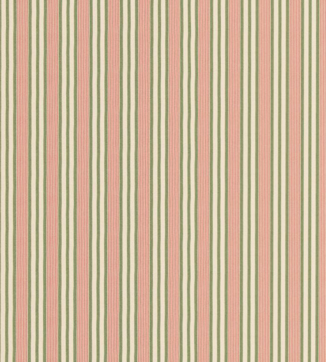 Loom Stripe Fabric by George & Minnie Emerald/Raspberry