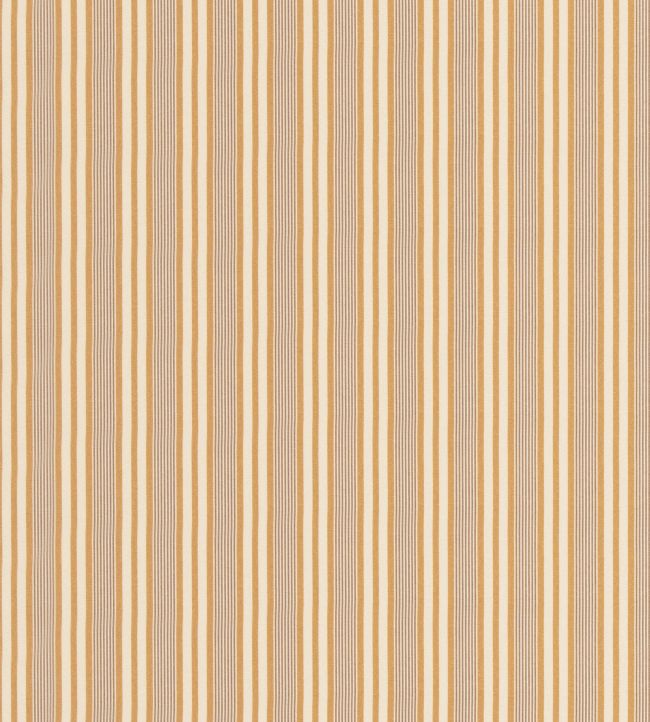Loom Stripe Fabric by George & Minnie Ochre/Walnut