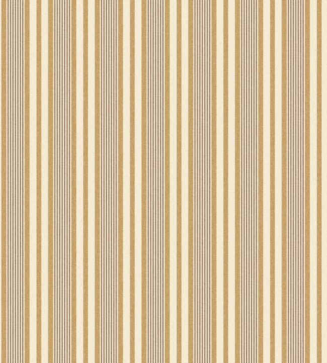 Loom Stripe Wallpaper by George & Minnie Ochre/Walnut