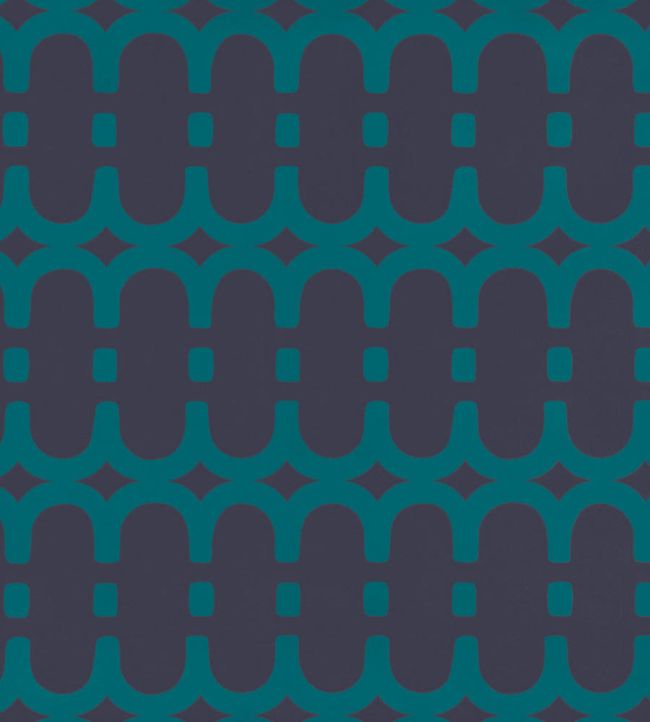 Loopy Link Wallpaper by Kirkby Design Teal