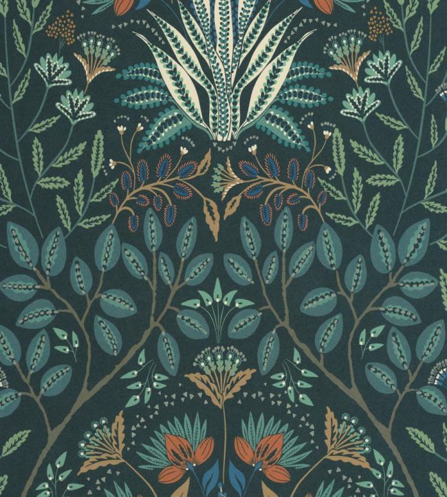 Lords Wallpaper by Casadeco Bleu Paon