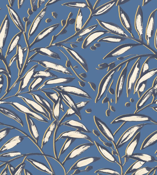 Lorena Vine Wallpaper by Ohpopsi Indigo