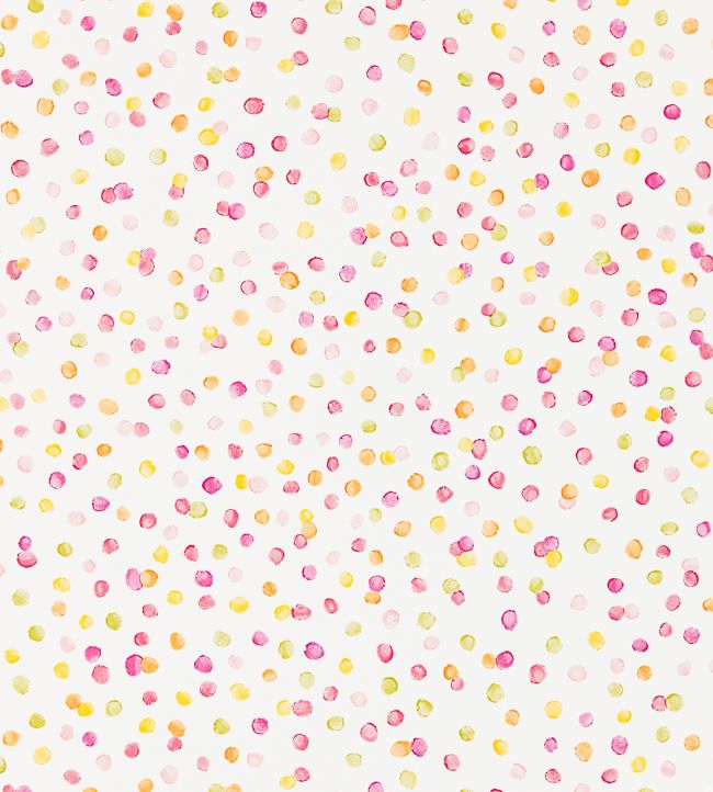 Lots Of Dots Wallpaper by Scion Blancmange / Rasberry / Citrus