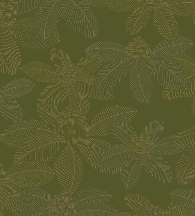 Lotus Wallpaper by Caselio Vert Mousse
