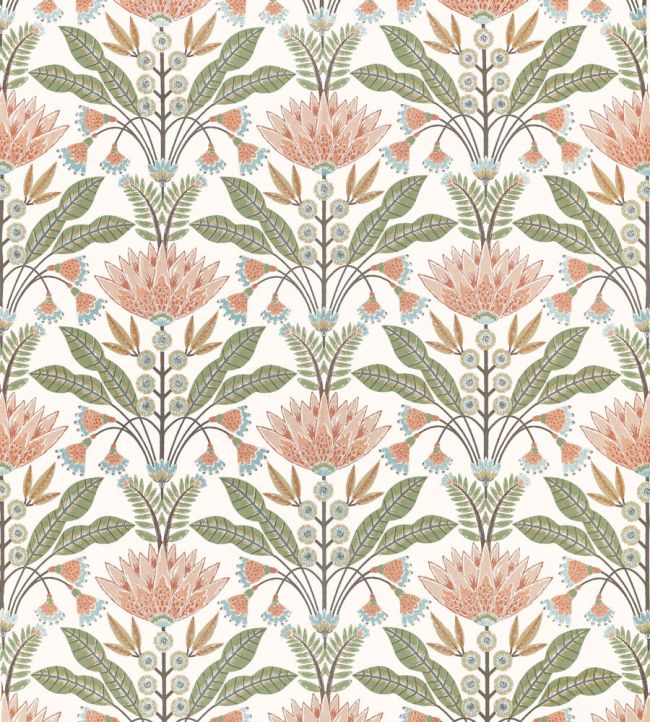 Lotus Fabric by Thibaut Apricot