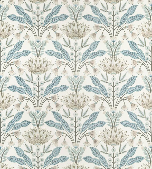 Lotus Fabric by Thibaut Spa Blue