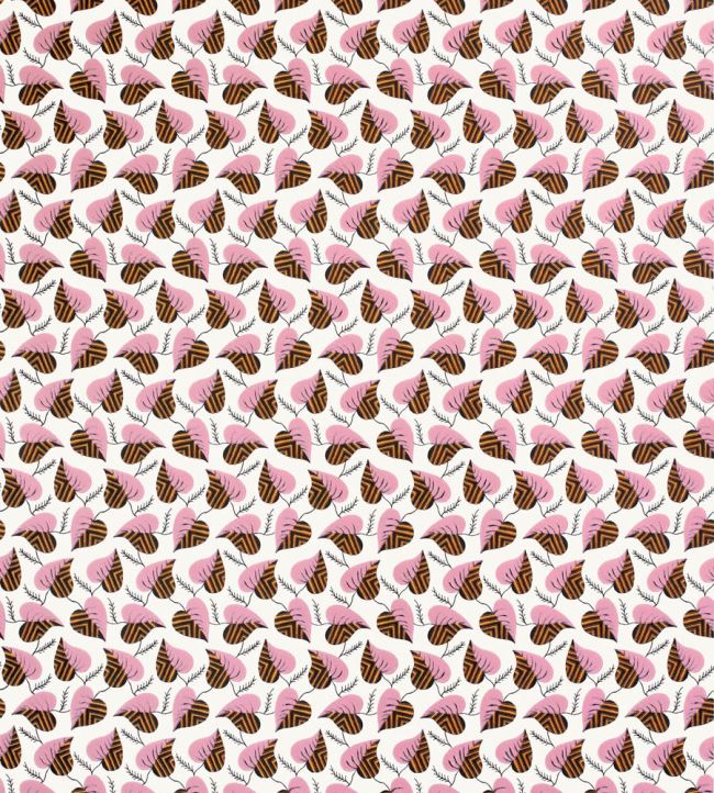 Love Leaves 1800 Wallpaper by CommonRoom Rose Pink, Saffron