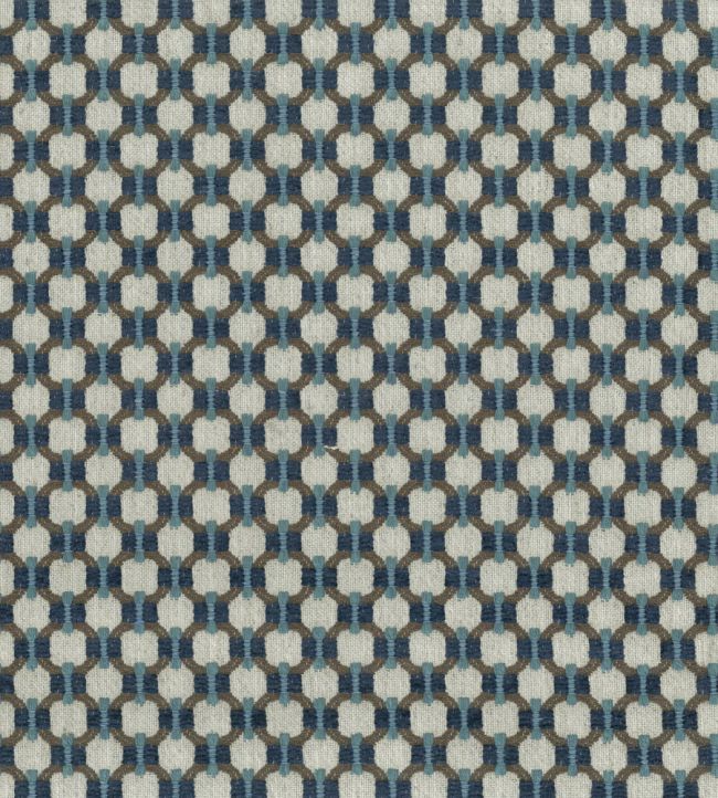 Loveden Fabric by Nina Campbell Blue/Chocolate