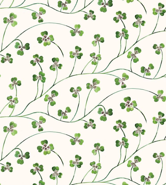 Lucky Leaf Small Scale Wallpaper by CommonRoom Clover Lawn