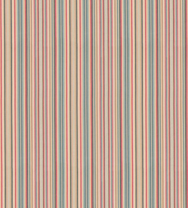 Luna Stripe Fabric by GP & J Baker Teal/Red