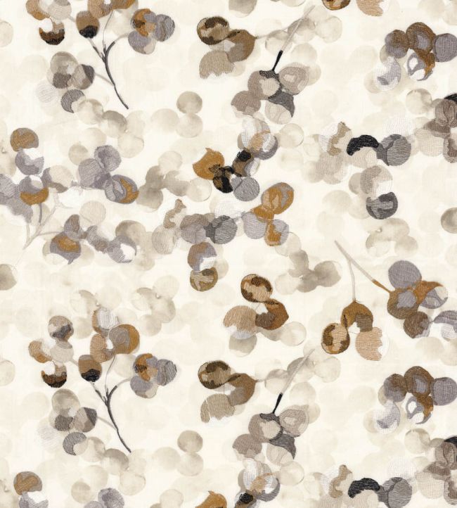 Lunaria Fabric by Casamance Noir Tabac