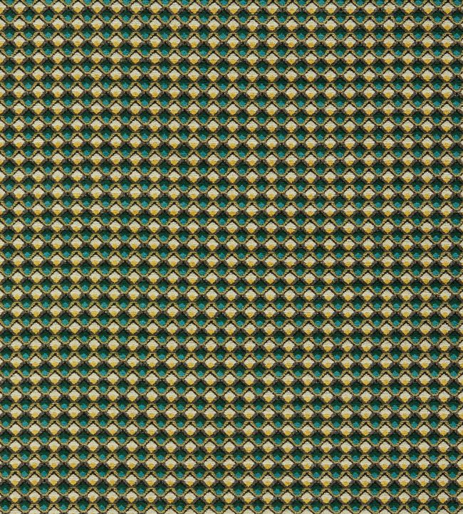 Lyra Fabric by Clarke & Clarke Teal/Citrus