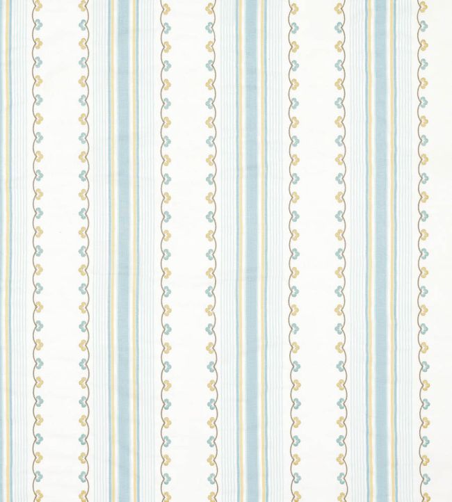 Mabel Stripe Fabric by Nina Campbell Aqua/Yellow