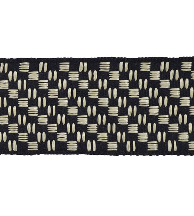 Macao Raphia Braid 60mm Trimming by Houles Charbon