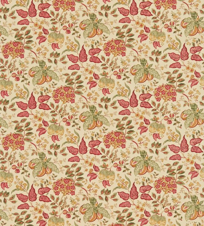 Madagascar Fabric by Sanderson Gold/Red
