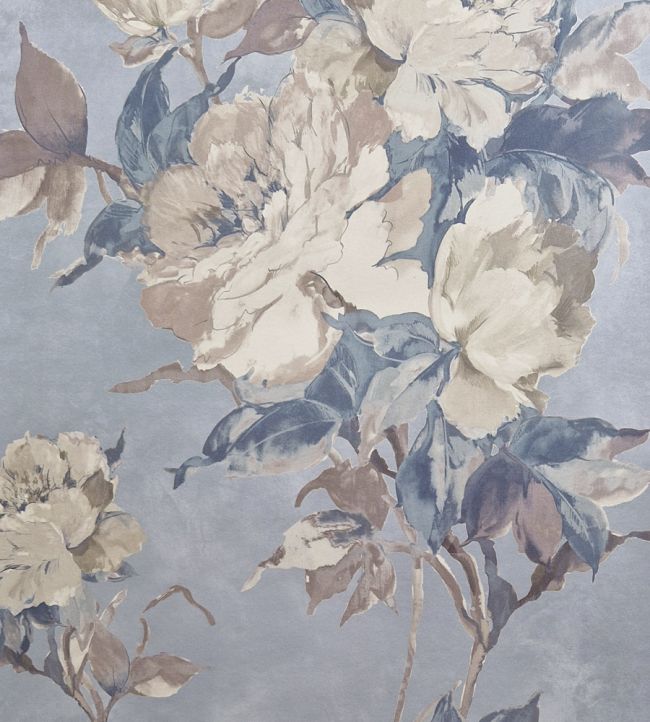 Madama Butterfly Wallpaper by 1838 Wallcoverings Denim