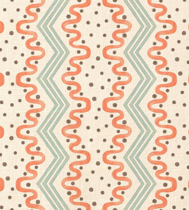 Madame Ziggle Fabric by Ottoline Blue and Orange