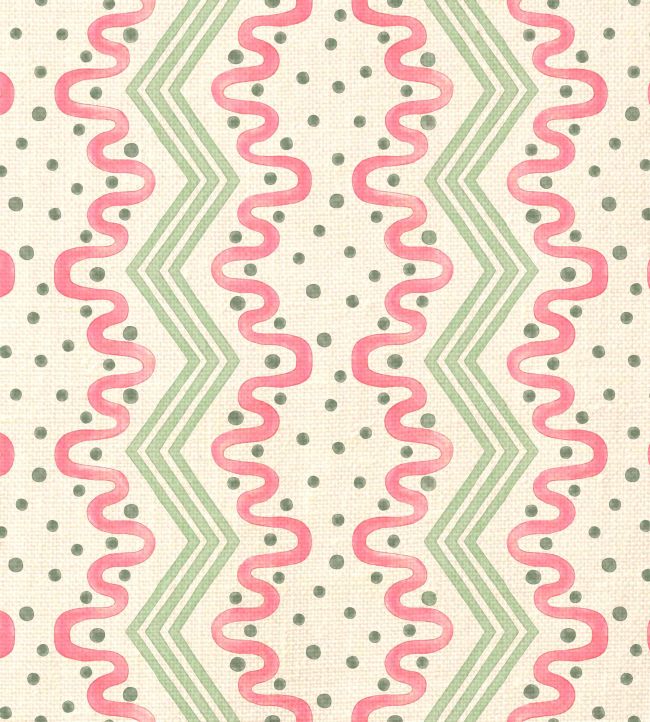Madame Ziggle Fabric by Ottoline Green and Pink