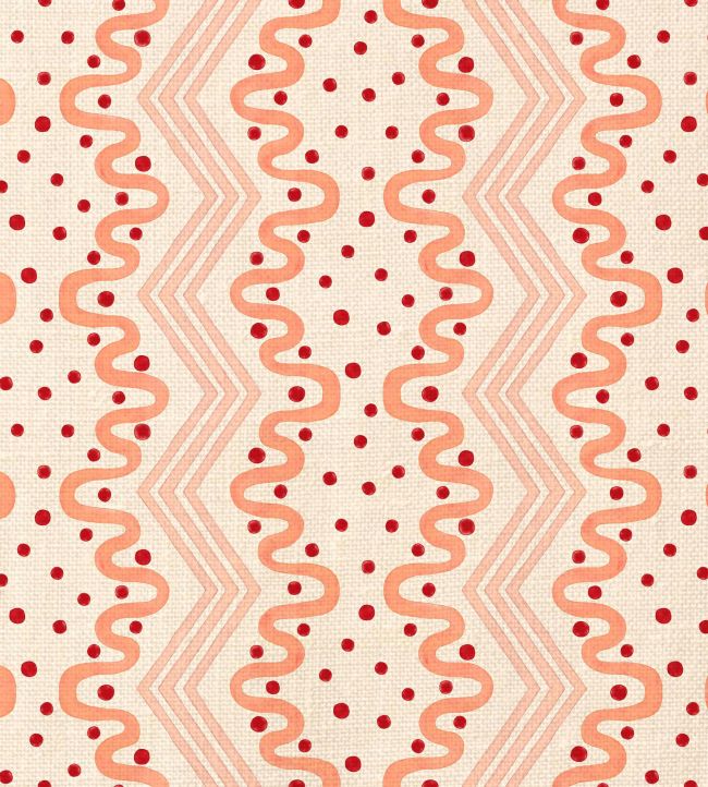 Madame Ziggle Fabric by Ottoline Pink and Coral
