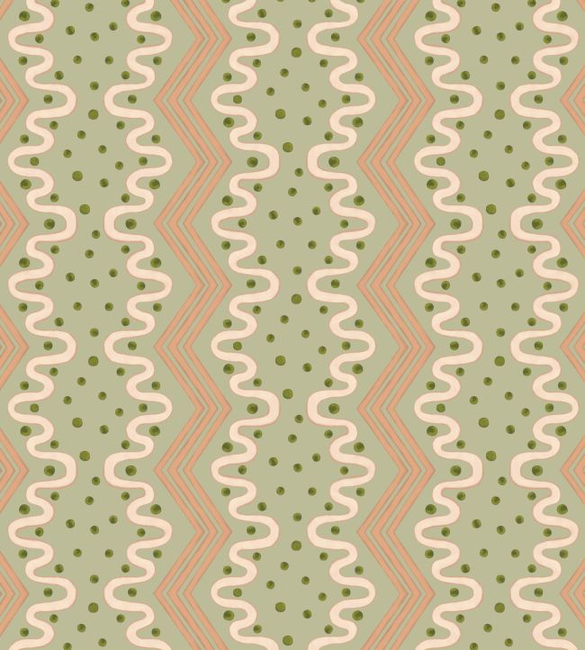 Madame Ziggle Wallpaper by Ottoline Pistachio